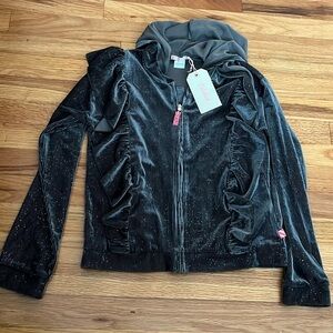 NWT BILLIEBLUSH glitter velour gray zip up size 12
